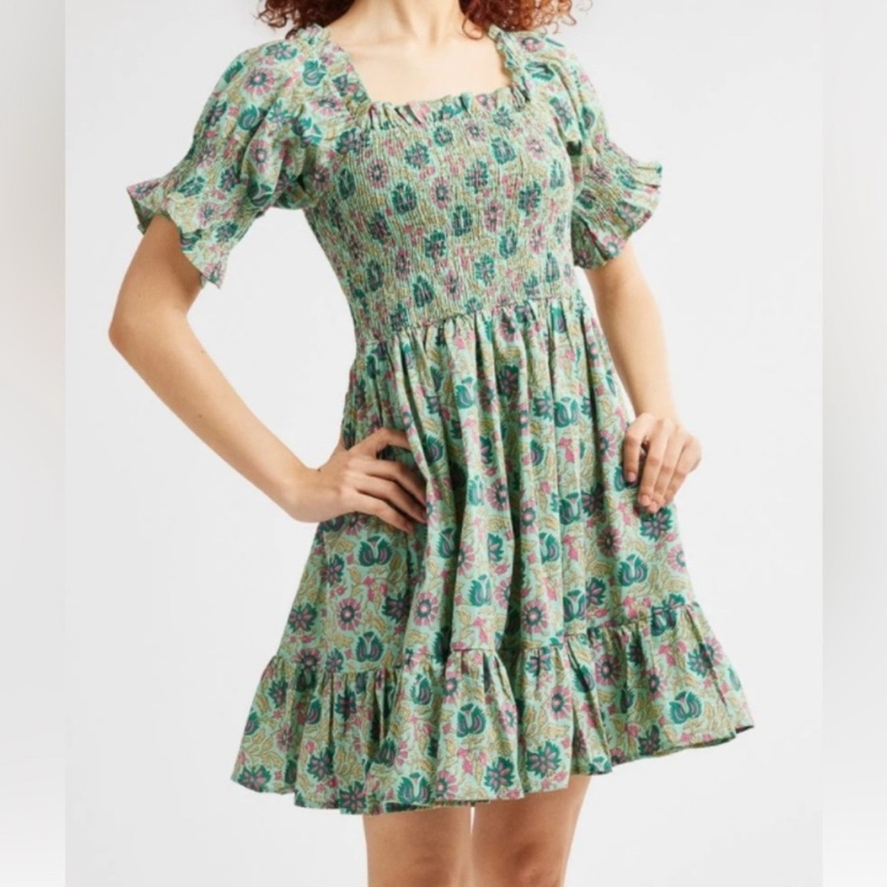 Mille Kiki Caribbean Floral Green dress